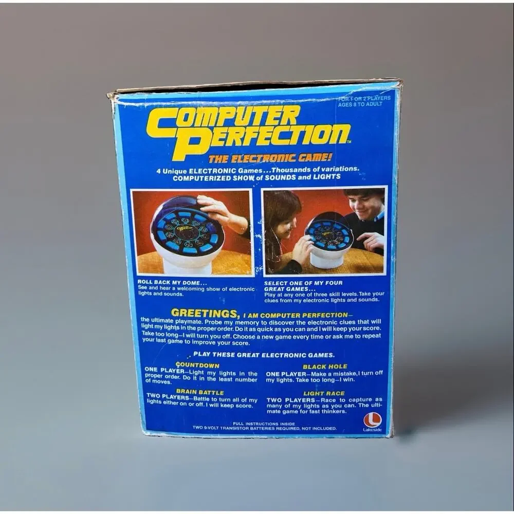 Vintage 1979 Lakeside Computer Perfection Electronic Game 9012 Box WORKS